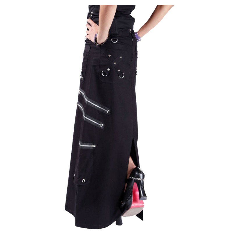 Women Kilt Zipper and Pocket Style Brand Dead Threads Skirt Long Skirt